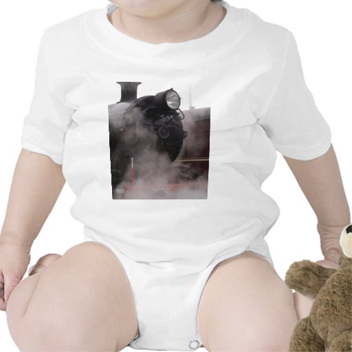 Tren negro del vapor traje de bebé