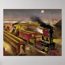 Tren nocturno de la CAMISETA Posters