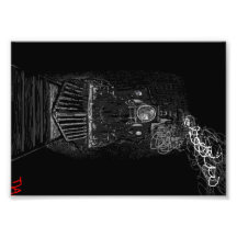 tren nocturno fantasmagórico impresión fotográfica
