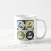Trenes del arte pop taza