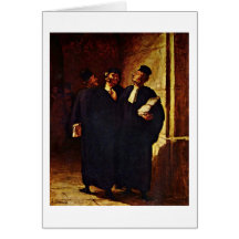 Tres abogados en la conversación de Honore Daumier Tarjeton