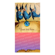 TRES ÁNGELES EN monograma AZUL del zafiro del PERG Tarjeta Fotográfica Personalizada