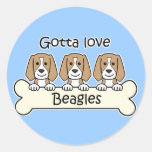 Tres beagles pegatinas  