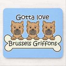 Tres Bruselas Griffons Alfombrillas De Ratones
