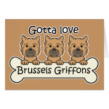 Tres Bruselas Griffons Felicitación