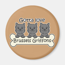 Tres Bruselas Griffons Imán De Frigorífico
