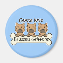 Tres Bruselas Griffons Imán Para Frigorifico