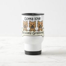 Tres Bruselas Griffons Taza