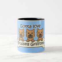 Tres Bruselas Griffons Tazas