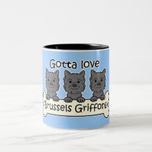 Tres Bruselas Griffons Tazas