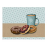 Tres buñuelos y una postal del café