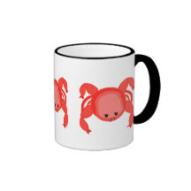Tres cangrejos rojos tazas