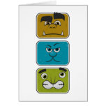 Tres caras del monstruo tarjetas