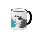 tres colores de los unicornios del dibujo animado  tazas