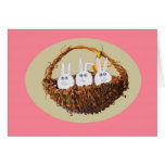 Tres conejitos de pascua tarjeta