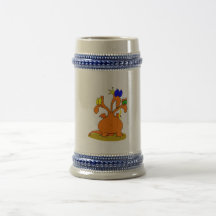 Tres dirigieron el dragón anaranjado taza