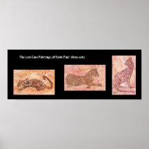 Tres gatos de la cueva: Pinturas de cuevas perdida Posters