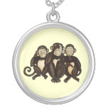 Tres monos sabios colgante personalizado