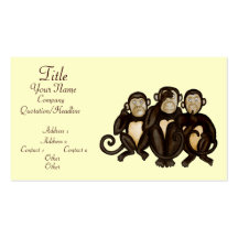 Tres monos sabios plantillas de tarjetas personales