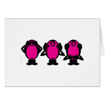 Tres monos sabios tarjeton