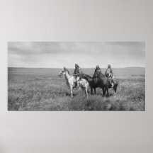 Tres nativos americanos de los Blackfeet de Piegan Posters