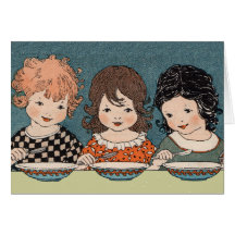 Tres pequeñas hermanas Notecard Tarjetón