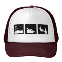 Tres pequeñas imágenes - hombres 8 gorras de camionero