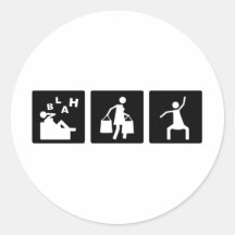 Tres pequeñas imágenes - mujeres 2 etiquetas redondas