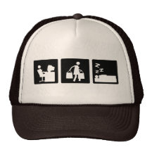 Tres pequeñas imágenes - mujeres 3 gorras de camionero