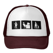 Tres pequeñas imágenes - mujeres 5 gorros bordados