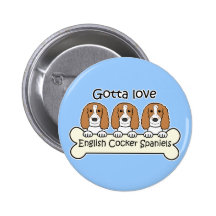 Tres perros de aguas de cocker ingleses pins