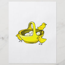 tres polluelos amarillean la cesta eggs.png blanco tarjetas publicitarias