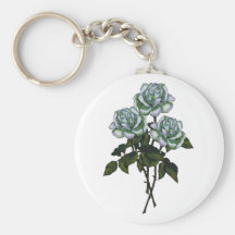 Tres rosas blancos: Arte del lápiz del color: Flor Llaveros