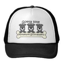 Tres Schnauzers miniatura Gorra