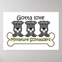 Tres Schnauzers miniatura Poster