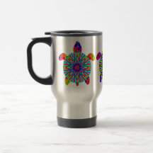 Tres tazas coloridas del viaje de las tortugas