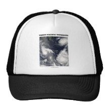 Tres tifones pacíficos (imagen por satélite) gorros bordados