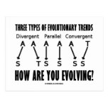 Tres tipos de tendencias evolutivas (evolución) tarjeta postal