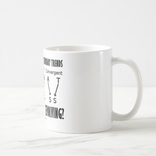 Tres tipos de tendencias evolutivas (evolución) tazas