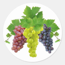Tres uvas etiqueta redonda