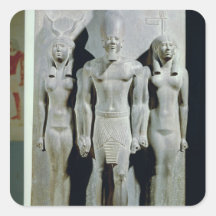 Tríada de Menkaure con la diosa Hathor Pegatina
