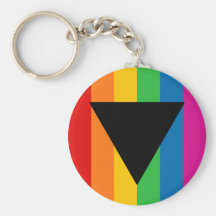 Triángulo lesbiano del negro del orgullo llaveros personalizados