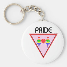 Triángulo lesbiano del orgullo del amor llaveros personalizados