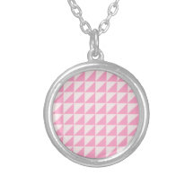 Triángulos grandes - palidezca - rosa y rosa del c collares personalizados