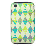 Triángulos verdes tough iPhone 3 cárcasa