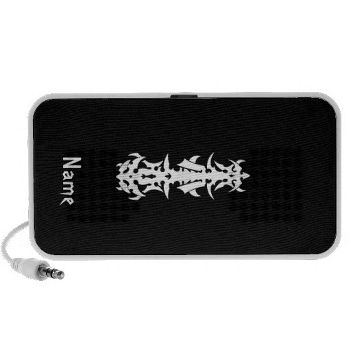 Tribal blanco negro clásico elegante simple fresco laptop altavoces