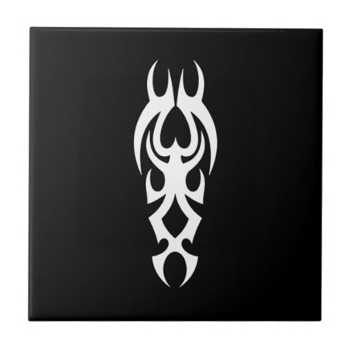 Tribal blanco negro clásico elegante simple fresco tejas  ceramicas