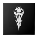 Tribal blanco negro clásico elegante simple fresco azulejos