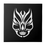 Tribal blanco negro clásico elegante simple fresco azulejo cerámica
