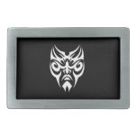 Tribal blanco negro clásico elegante simple fresco hebilla de cinturon rectangular